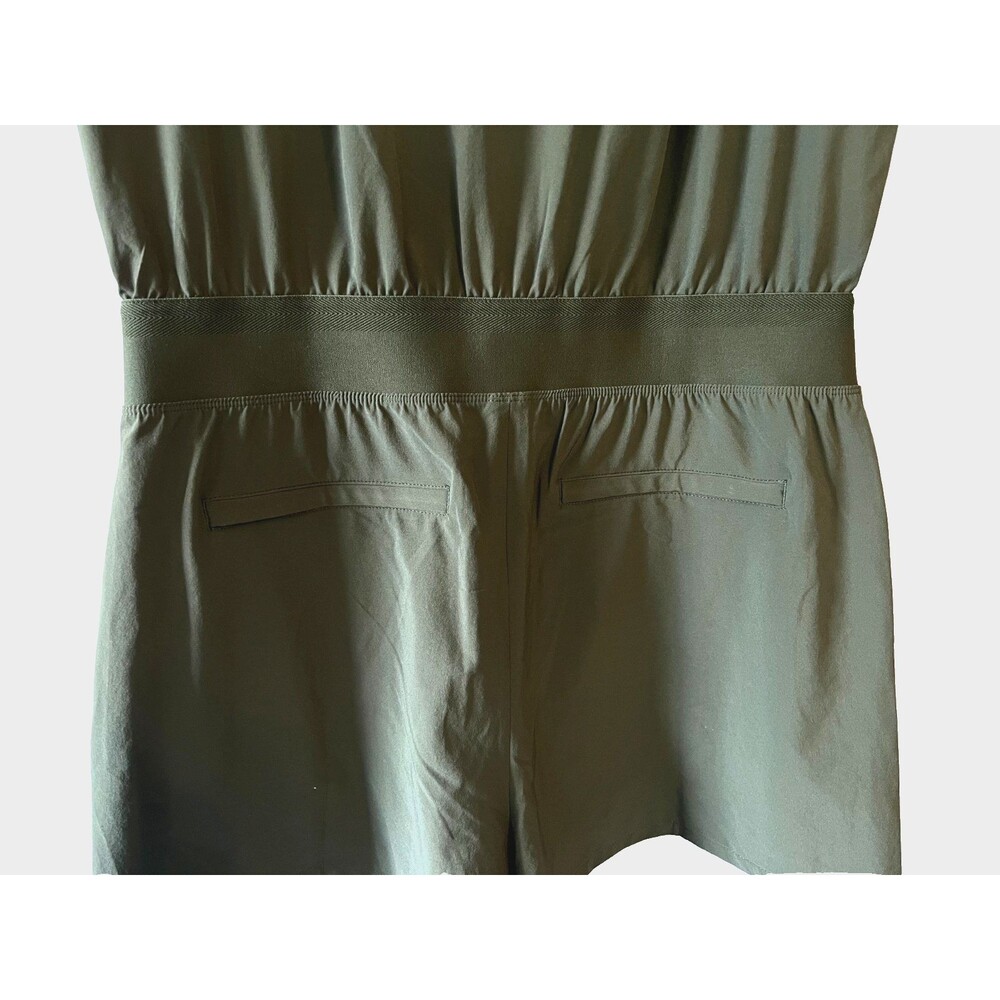 ATHLETA Brooklyn Utility Romper Jumpsuit Aspen Olive Green Size 10 Petite NWT - Picture 5 of 10